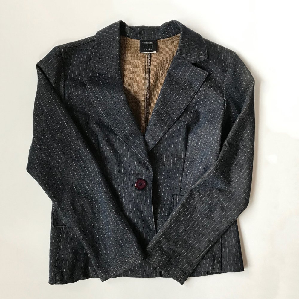 Navy and Gold Shimmery Suit Jacket